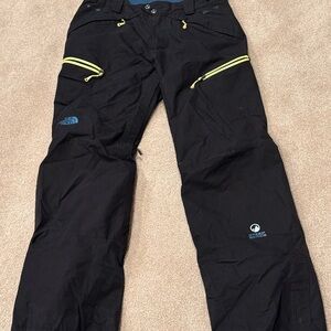 The North Face Men's Black Cargo Pants with Yellow Accents